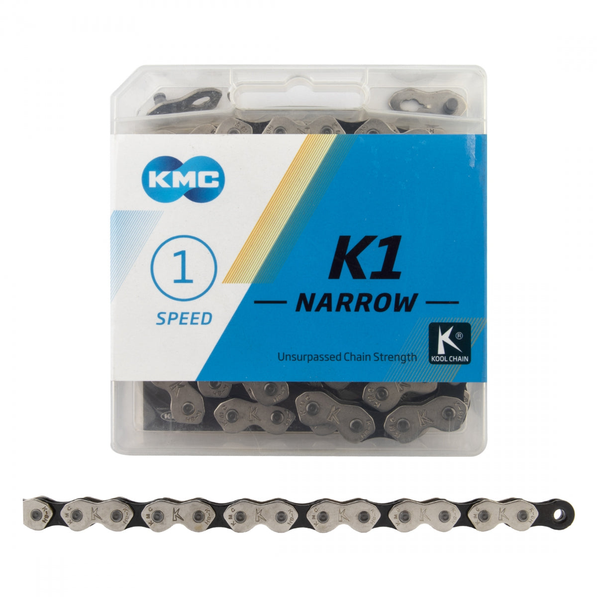 CHAIN KMC K1 NARROW 1s SL/BK 112L