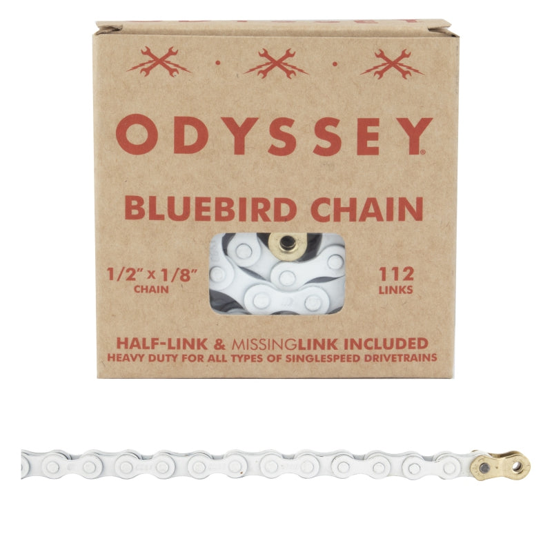 Odyssey Bluebird Chain - Single Speed 1/2" x 1/8" 112 Links White