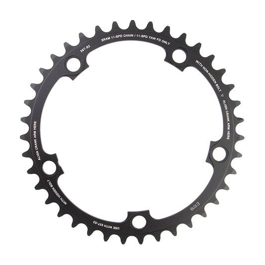 SRAM 11-Speed 39T 130mm BCD YAW Chainring Black Use with 53T