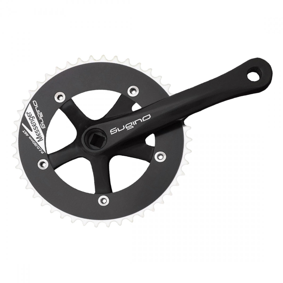 CRANKSET SUG RD2 MESSENGER 165x46 SQ BK/BK 130bcd