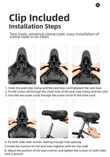 ROCKBROS Bicycle Saddle Shockproof Leather Cushion Reflective Cycling Bike Seat With Handle