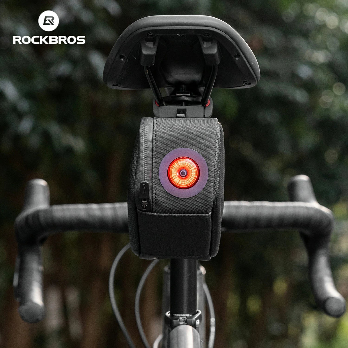 ROCKBROS 3D Shell Saddle Bike Seat Bag with Light Tail