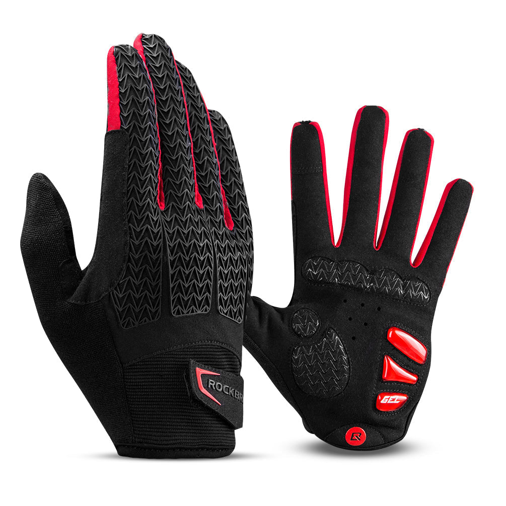 Cycling Gloves Full Finger with Gel Padded Shock Absorbing, Touch Screen Anti Slip