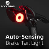 ROCKBROS 1000 Lumen Front Bike Light + Smart Brake & Tail Light BL-S1