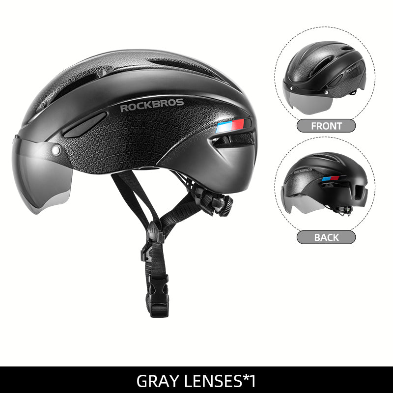 ROCKBROS Ultralight Magnetic Goggles Rear Light Cycling Helmet