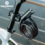 ROCKBROS Steel Cable Bike Lock - Anti-theft, Portable, Waterproof