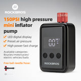 ROCKBROS HW140 Mini Electric Air Bike Tire Pump 150PSI 500mAh
