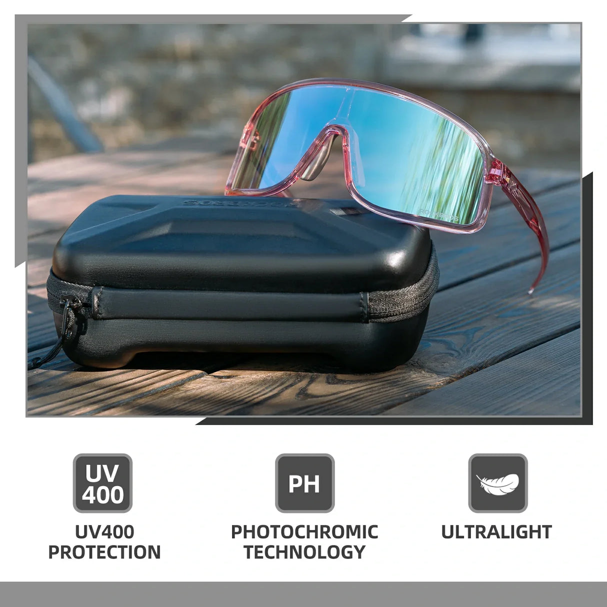 ROCKBROS Cycling Sunglasses Photochromic Polarized Sports Glasses UV400 Unisex
