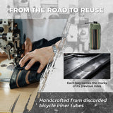 Sustainable Eco-Friendly  Recycled Tire Bike Water Bottle Bags 0.8L ROAD TO SKY