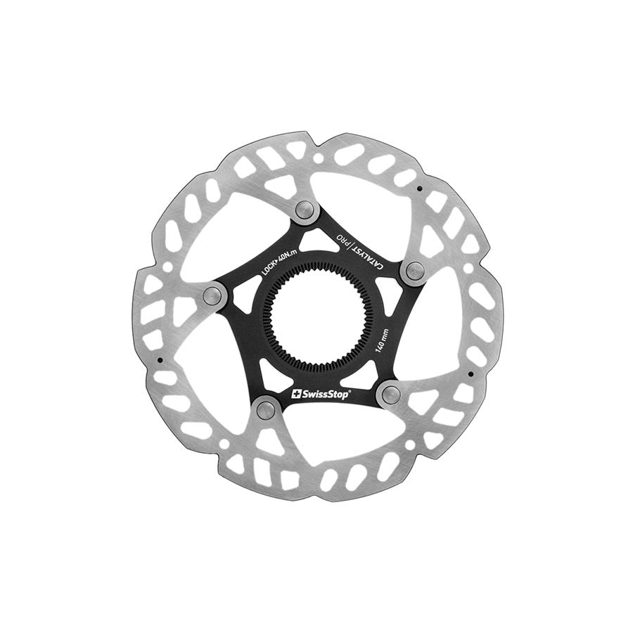 SwissStop Catalyst Pro Disc Rotor - 140mm CenterLock Silver/Black