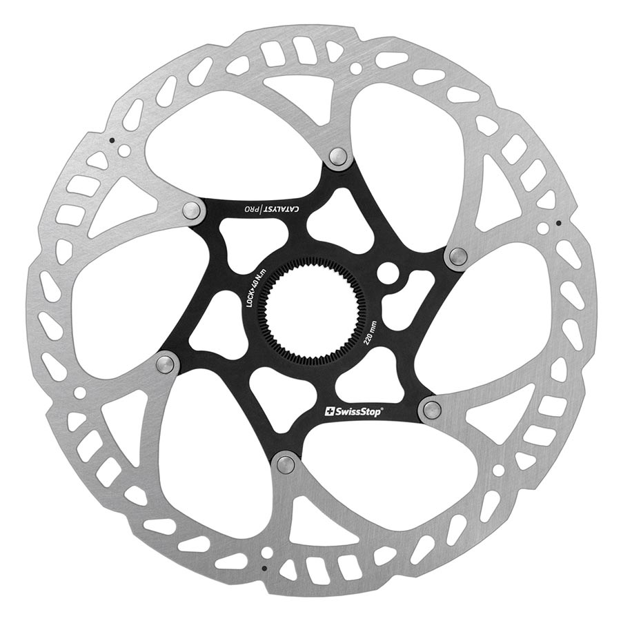 SwissStop Catalyst Pro Disc Rotor - 220mm CenterLock Silver/Black