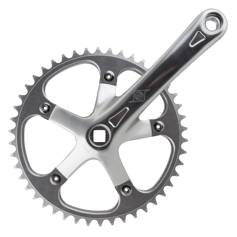 Origin8 Track/SS 165x46 103mm JIS Square Taper crankset silver/silver