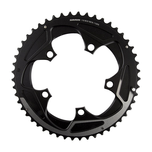 SRAM 50 Teeth 110mm BCD 11-Speed Yaw Chainring BLK Silver Trim Use 34T