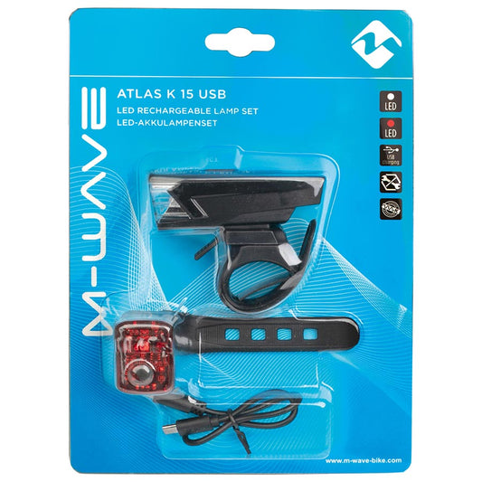 M-Wave Atlas K 15 USB Light Set Black