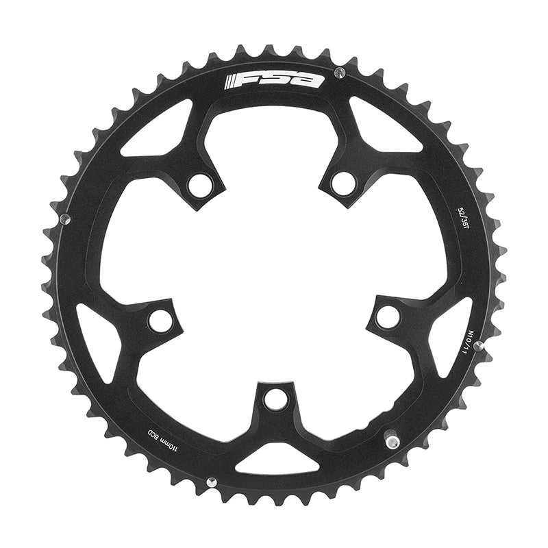 Full Speed Ahead Pro Road Chainring - 52t 110 BCD Aluminum N11 Black