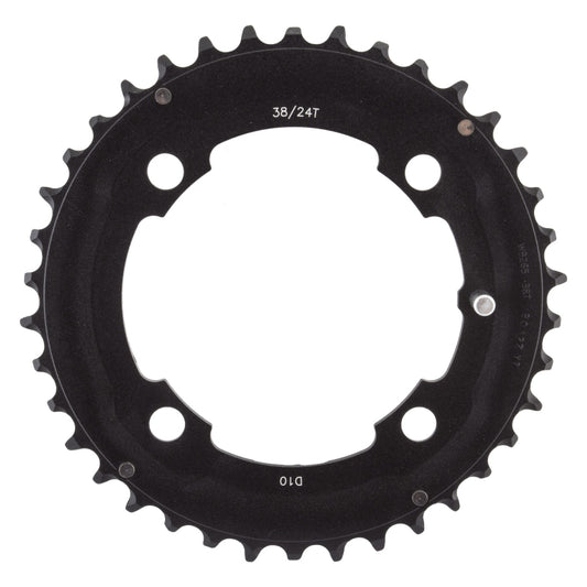 Full Speed Ahead MTB Pro Double Chainring - 38t 104 BCD 4-Bolt Aluminum D10 BLK