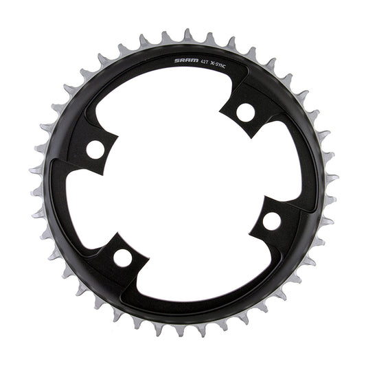 SRAM 42 Tooth 107mm BCD x 4-Bolt 1x12-Speed X-Sync Chainring Blast Black