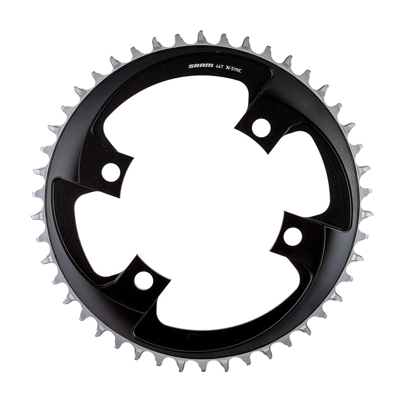 SRAM 46 Tooth 107mm BCD x 4-Bolt 1x12-Speed X-Sync Chainring Blast Black