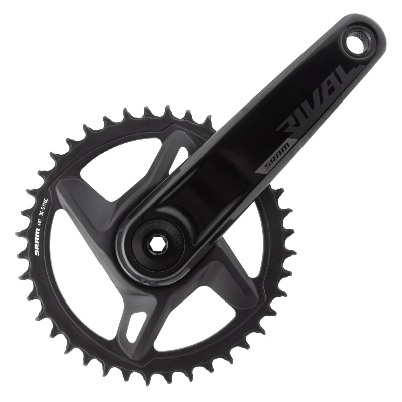 SRAM Rival 1 AXS Wide Crankset - 165mm 12-Speed 40t 8-Bolt Direct Mount DUB Spindle Interface BLK D1