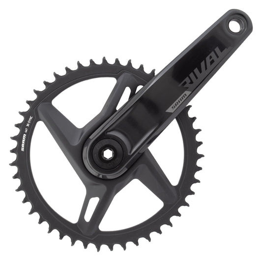 SRAM Rival 1 AXS Wide Crankset - 175mm 12-Speed 46t 8-Bolt Direct Mount DUB Spindle Interface BLK D1