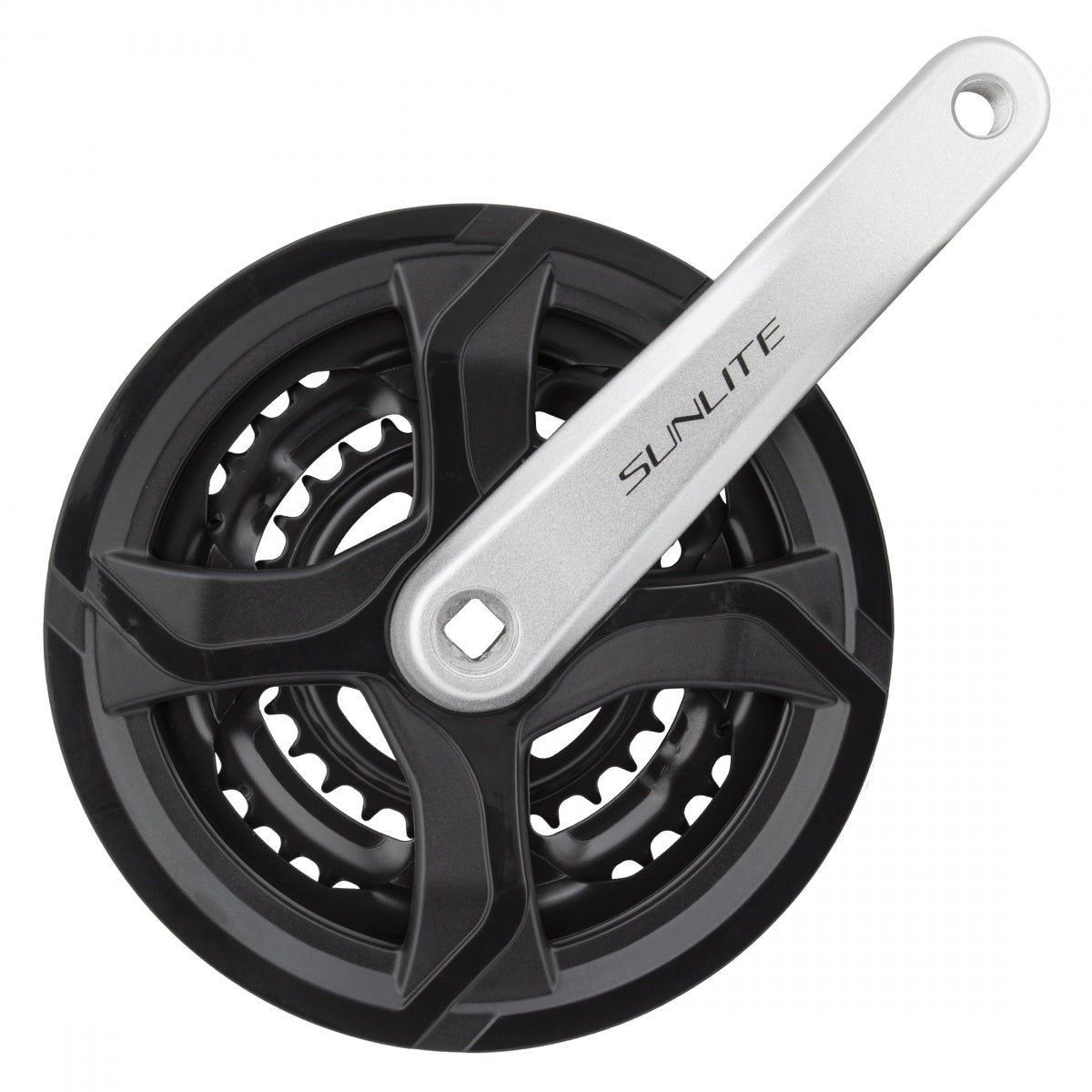 CRANKSET SUNLT CITY 175x48/38/28 SQ 7/8s w/CG BK/SL