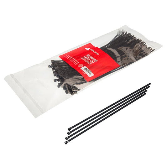 Wheels Manufacturing Re-Usable Zip Ties - Black 200 x 7.4mm 100ct