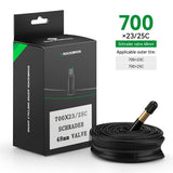ROCKBROS 700X23/25/28/35C Road Bike Inner Tube 48mm Presta/Schrader Valve High Self Sealing Butyl Rubber