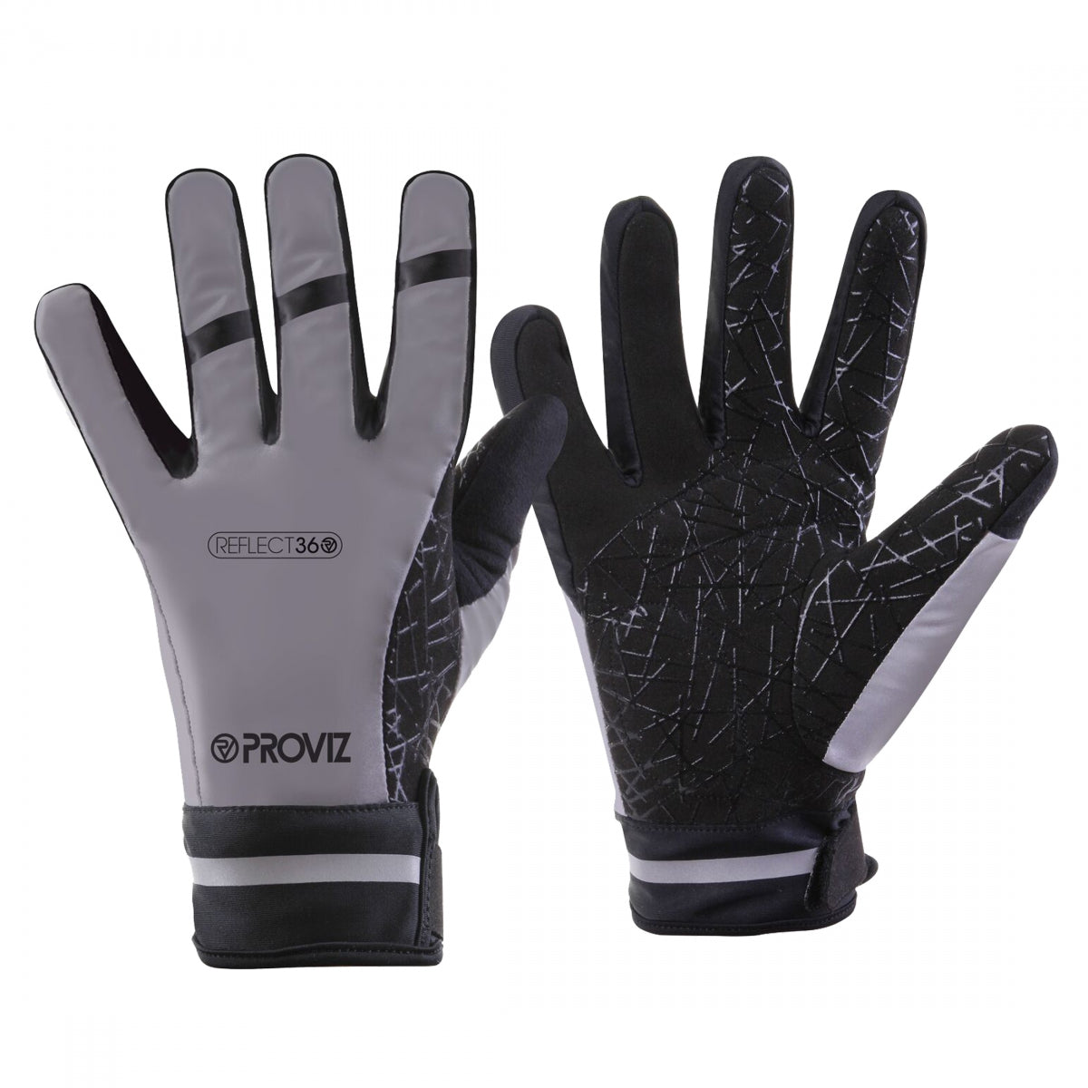GLOVES PROVIZ REFLECT360 WATERPROOF LG BK/GY