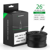 ROCKBROS 26'/27.5'X1.95/2.125 Mountain Bike Inner Tube 48mm Presta/Schrader Valve High Self Sealing Butyl Rubber