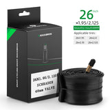 ROCKBROS 26'/27.5'X1.95/2.125 Mountain Bike Inner Tube 48mm Presta/Schrader Valve High Self Sealing Butyl Rubber