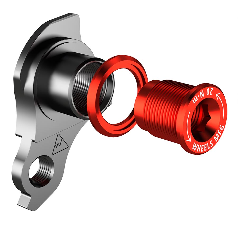 Wheels Manufacturing Universal Derailleur Hanger - 404-1 For Frames designed to accept SRAM UDH BLK/Red