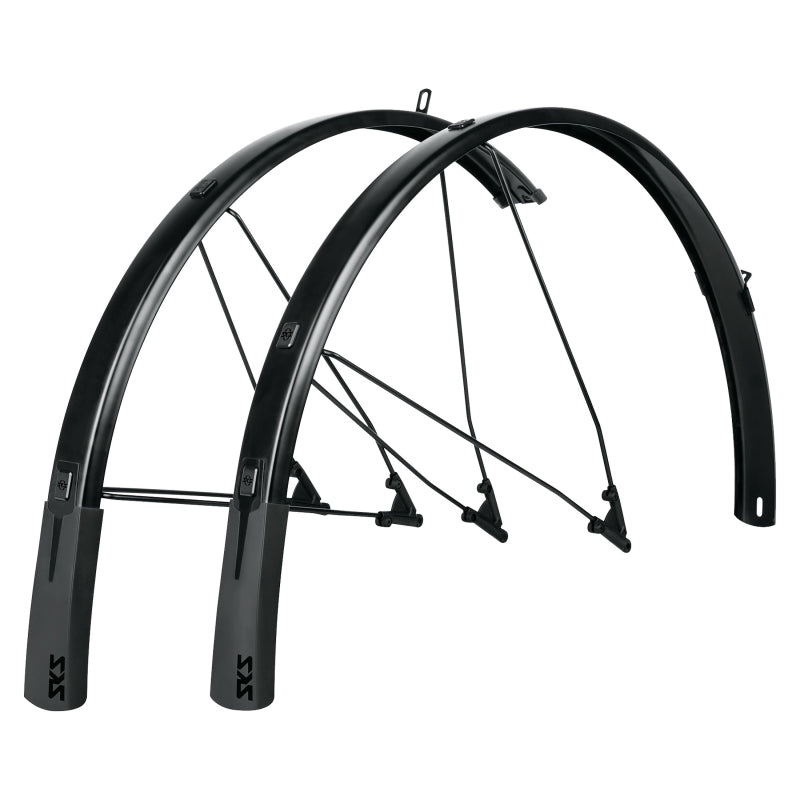 SKS B46 Bluemels Style Full Coverage Fender Set - 46mm 700 x 28-37 Matte BLK