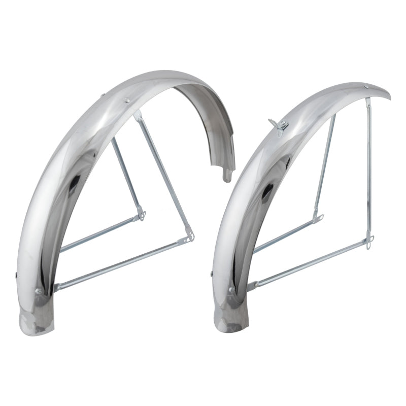 Wald products Flared Chrome Pair Cruiser 24` x 75mm Chrome 64mm / 2.50`