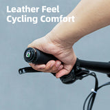 ROCKBROS Microfiber Leather Bike Grips with Aluminum Lock