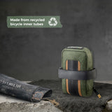 Sustainable Eco-Friendly Recycled Tire Bike Saddle Bag 0.4L ROAD TO SKY
