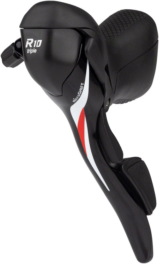 microSHIFT R10 Left Drop Bar Shift Lever - Triple Shimano Compatible Black