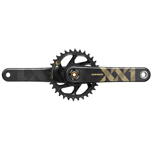 SRAM XX1 Eagle Carbon Boost Crankset - 175mm 12-Speed 34t Direct Mount DUB Spindle Interface BLK/Gold