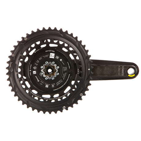 SRAM, Force 2x Powermeter E1, Power Meter Crankset, Speed: 12, Spindle: 28.99mm, BCD: Thread Mount, 50/37, DUB, 160mm, Black, Road