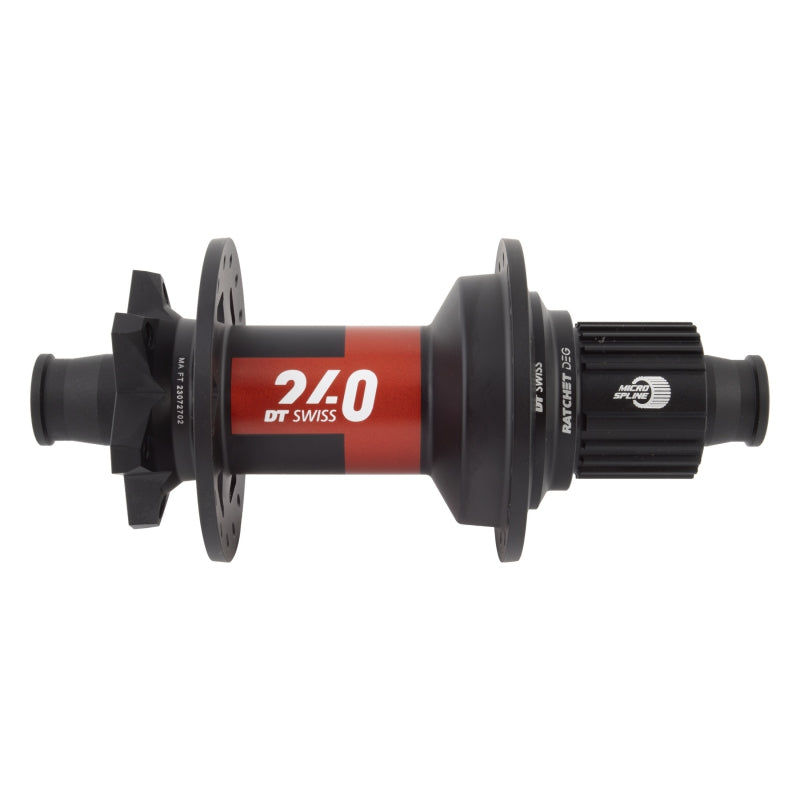 DT Swiss 240 DEG Rear Hub - 12 x 148mm 6-Bolt Micro Spline BLK/Red 32H 90pt