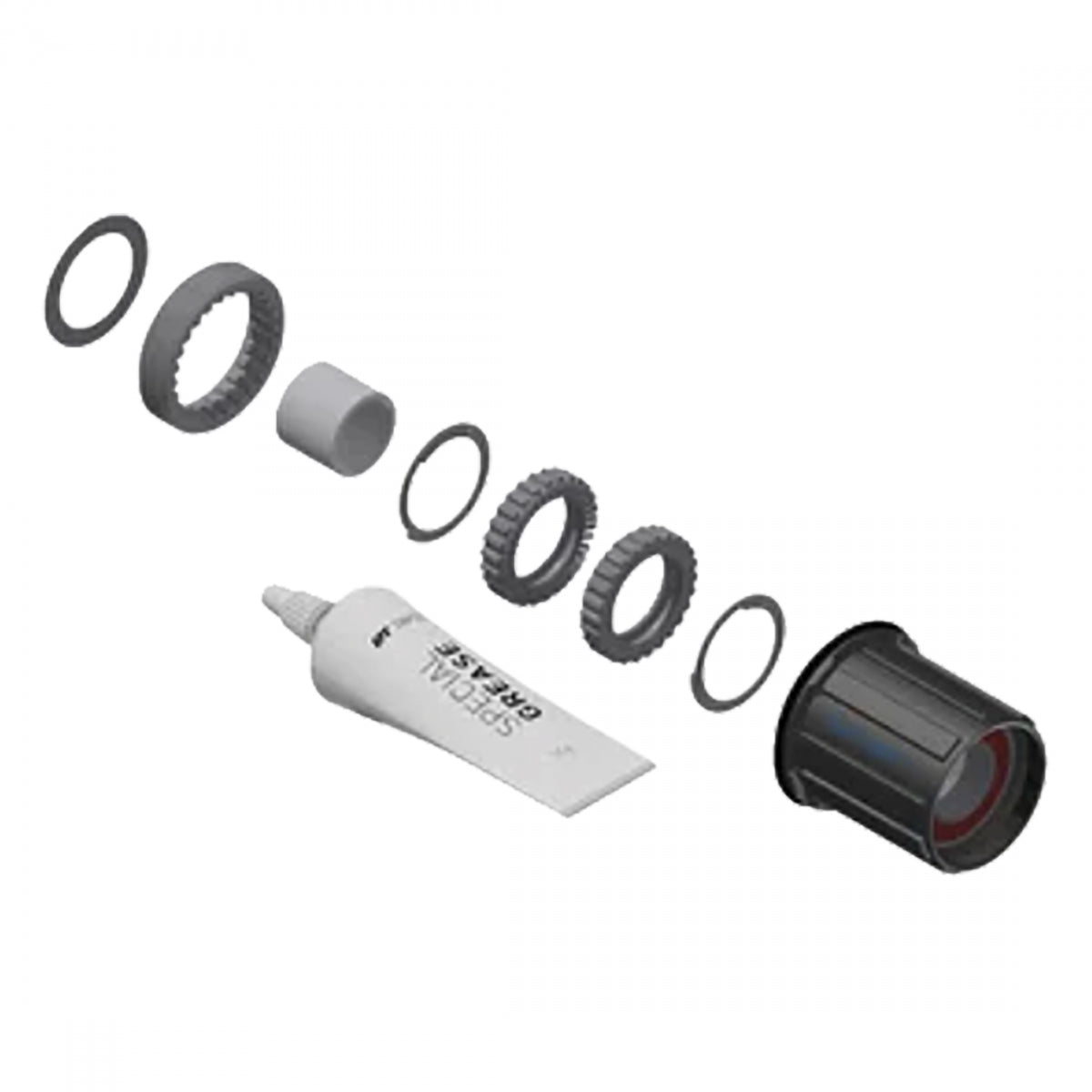 HUB CASS BODY DT UPGRADE KIT 3-PAWL TO RATCHET LN STL 36T SHI 11sMTB