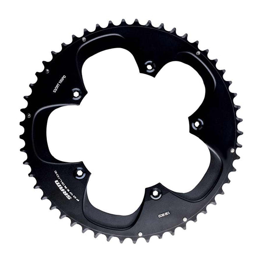 SRAM 53T 10 sp BCD 130mm 5-Bolt Red Outer Chainring For Road double Aluminum Black 11.6215.198.000