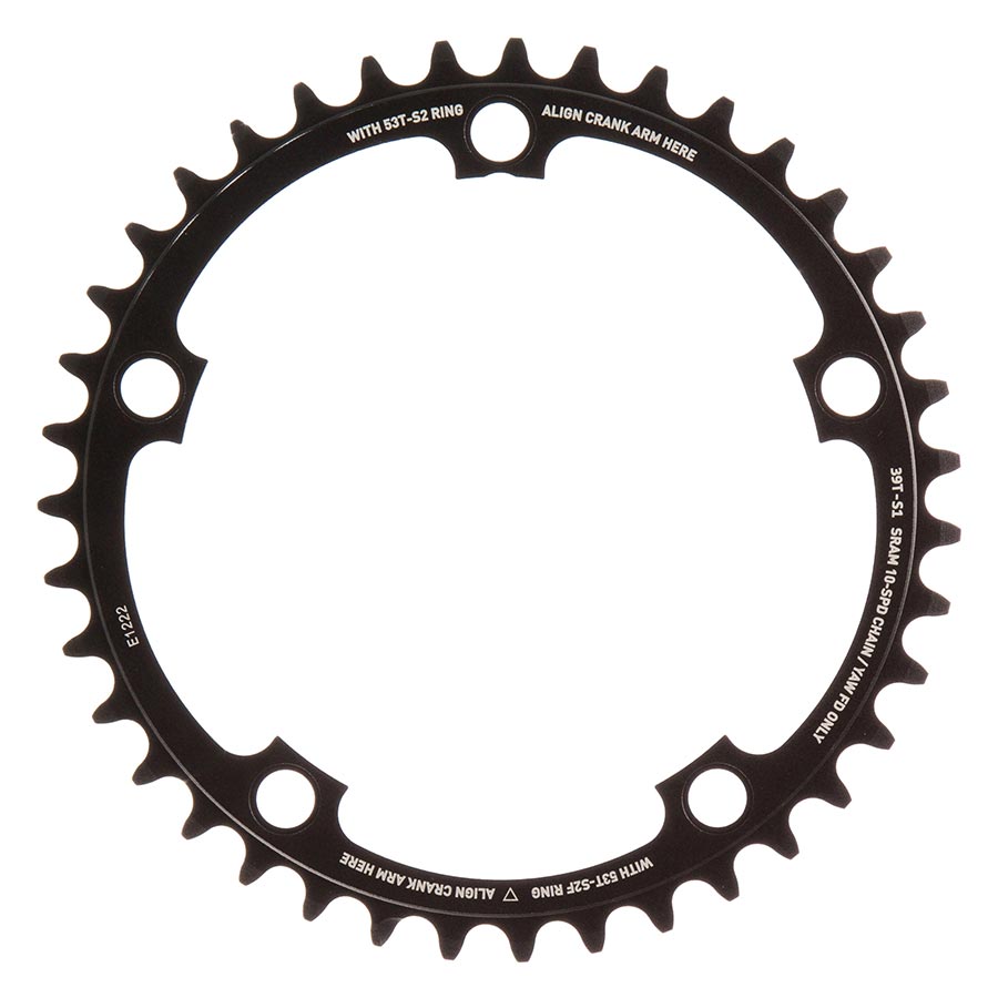 SRAM Red Yaw 39T 10-Speed Hidden Bolt Chainring Use with 53T