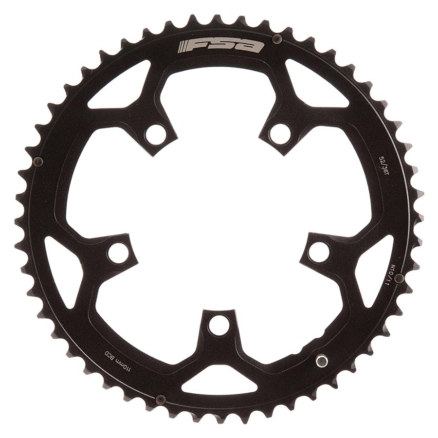 Pro Road Chainring, 110BCDx52T Black N-10/11