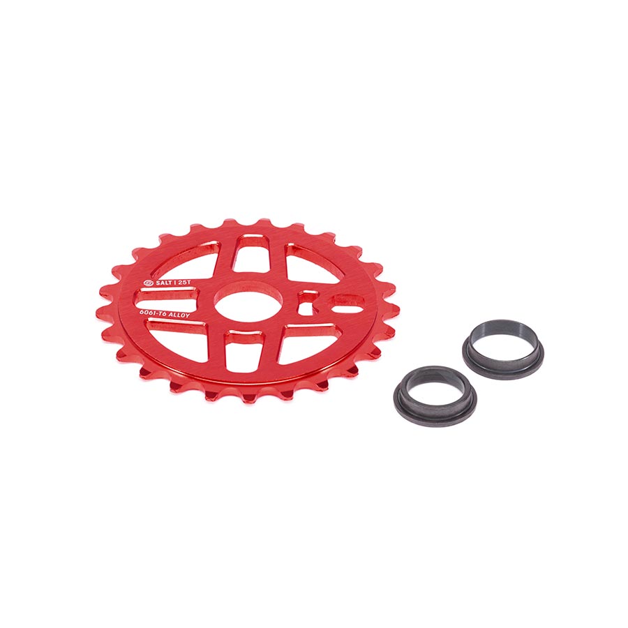 Salt Pro Chainring Teeth: 25 6061-T6 Aluminum Red