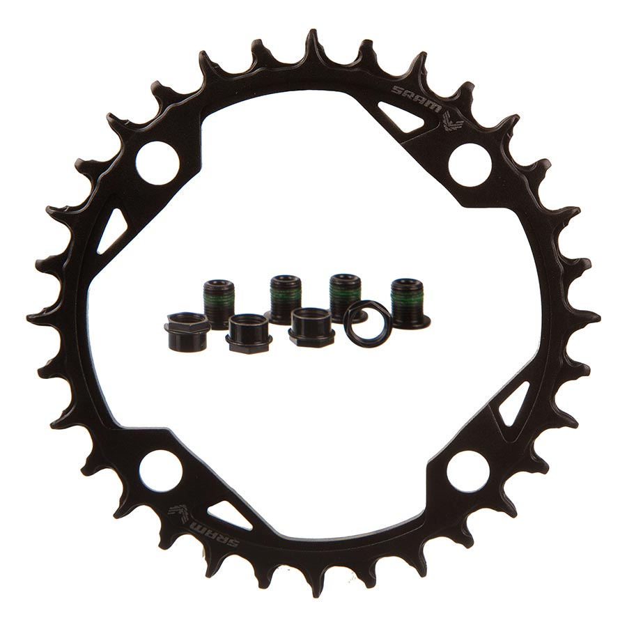 SRAM T-Type Light eMTB Chainring Teeth: 32 Speed: 12 BCD: 104 Bolts: 4 Aluminum Black