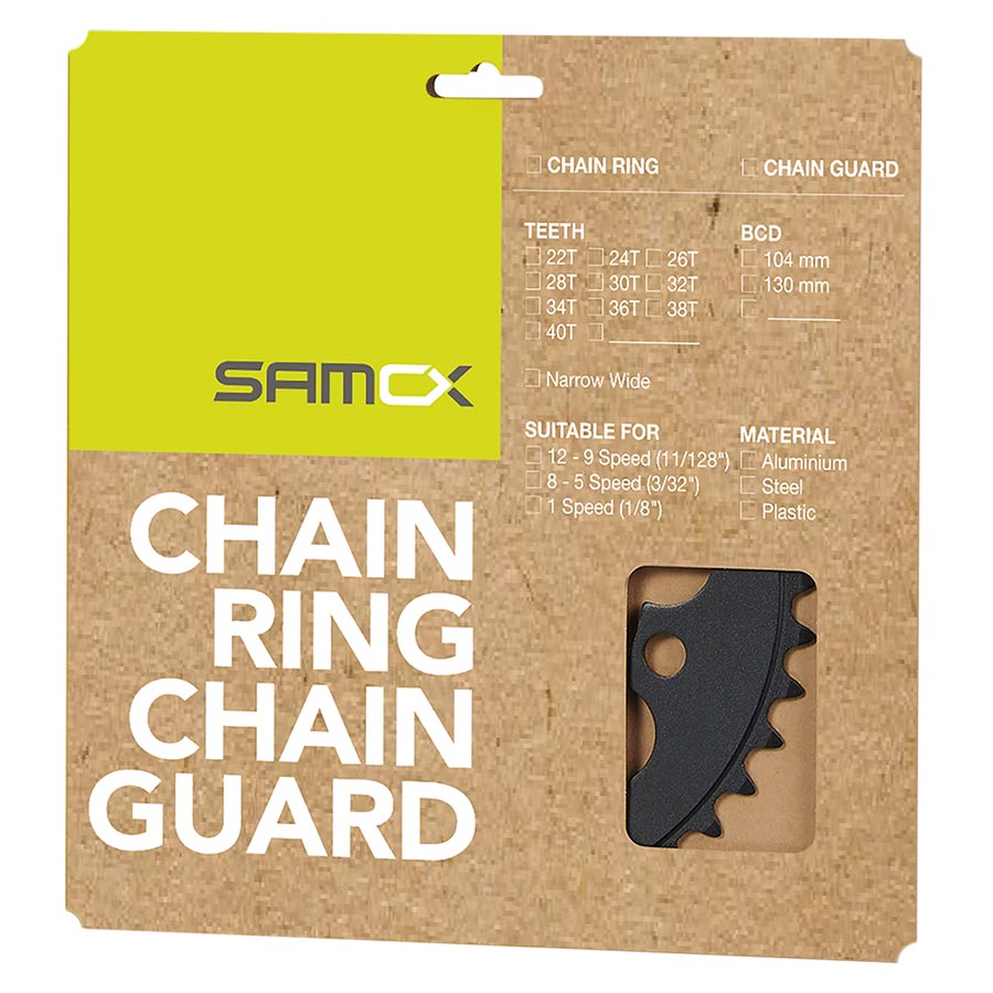 Samox PD-R4-S Chainring Teeth: 40 Speed: 1 BCD: 104 Bolts: 4 Steel Black