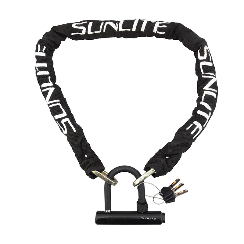 Sunlite Defender Mini-U/Chain lock 10mm 4`/122cm Key Blk