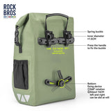 TL-153 25L Seamless 100% Waterproof Bike Panniers Rear Rack Bicycle Bag ROAD TO SKY