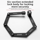 ROCKBROS MTB Road Bike Lock Key Folding Lock E-Bike Motorcycle Steel Lock Portable Antirust Anti-theft