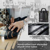 Sustainable Eco-Friendly Recycled Tire 12L Waterproof Bike Panniers ROAD TO SKY